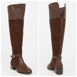 torrid Shoes - Torrid Brown Over The Knee Faux Suede Boots 10W torrid Shoes - Torrid Brown Over The Knee Faux Suede Boots 10W